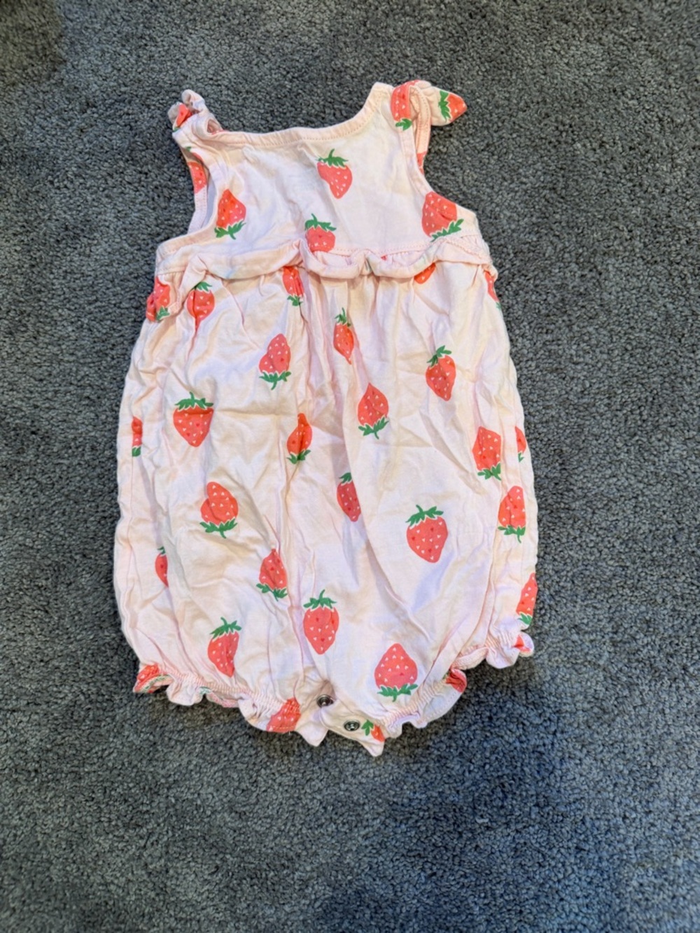 Carter's Pink Strawberry Print Baby One-Piece Romper